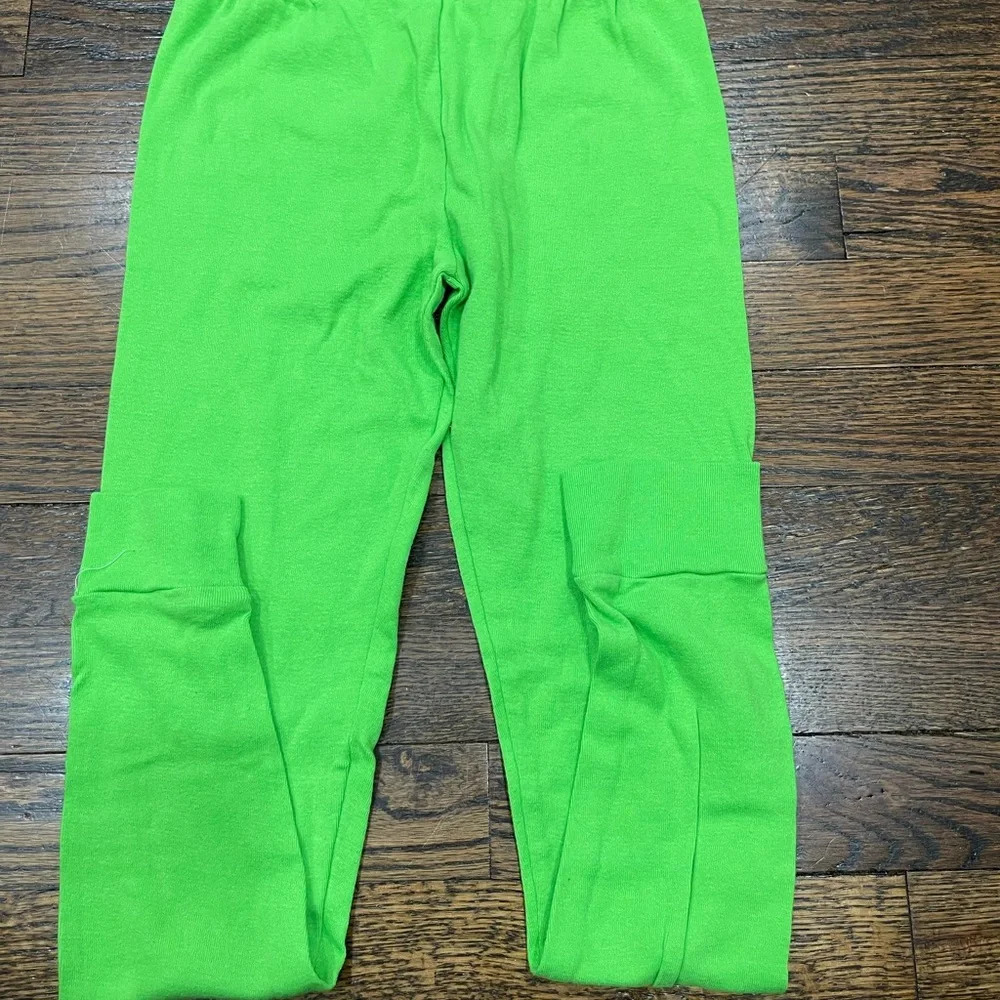 Girls 2 pajamas pants bundle green and gray size 10
